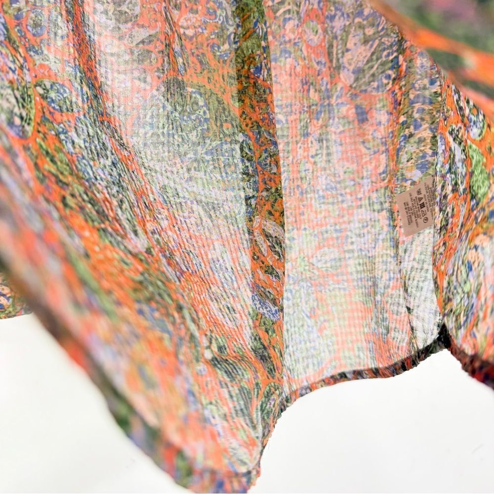 Anthropologie NIYA Edme & Esyllte Paisley Medallion Semi Sheer Peasant Blouse - Picture 12 of 16